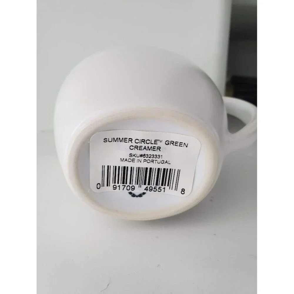 Kate Spade Summer Circle Creamer White w Green Interior New in Box